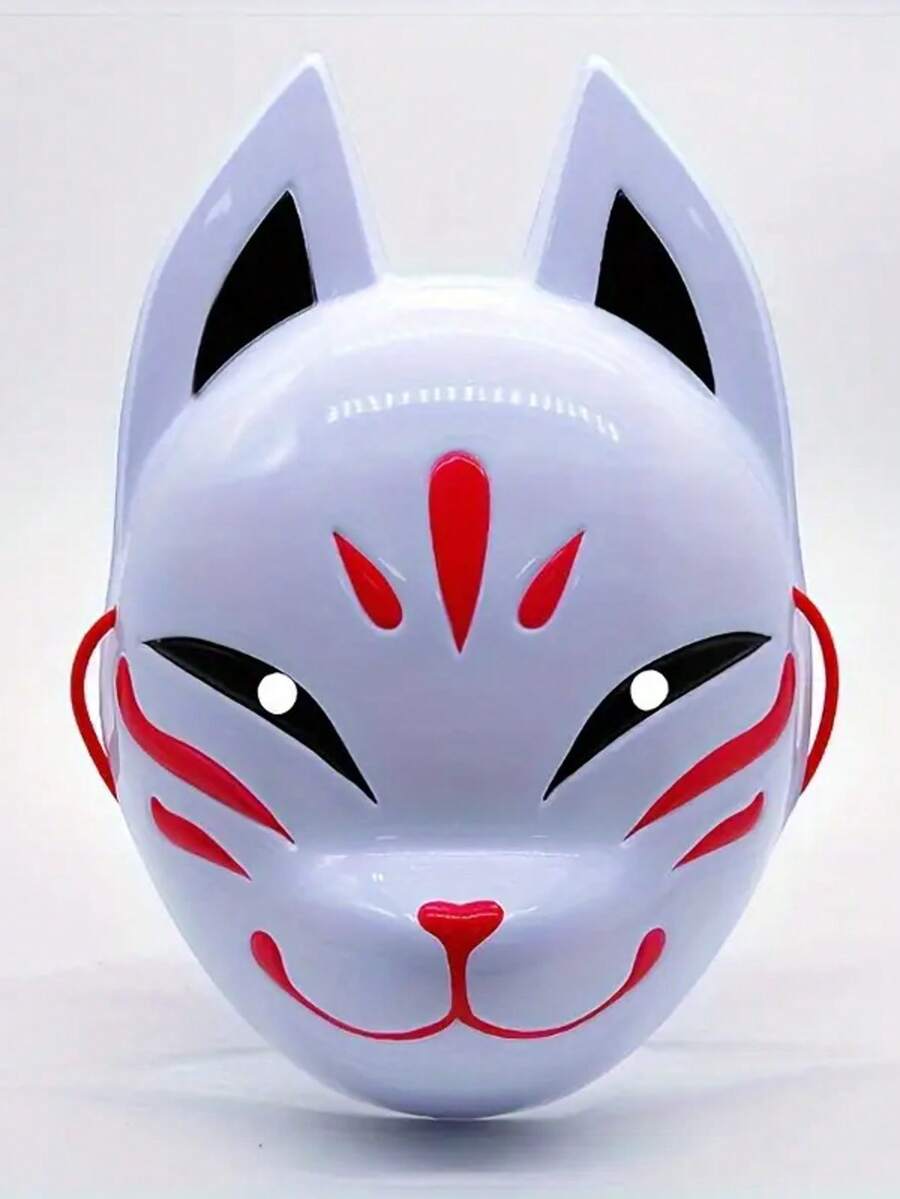 1 件狐狸万圣节面具，PVC 塑料制成，狐狸脸化妆舞会道具，适合派对、酒吧和节日