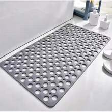Square Non-Slip Bathroom Mat With Suction Cup And Round Hole Design Shower Anti-Fall Household Shower Massage Quick Drainage Mat