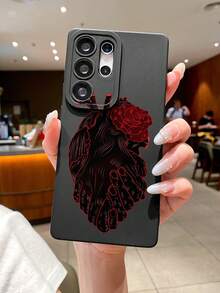 Nuevo estuche de teléfono con agarre suave de TPU, a prueba de golpes, con acabado mate y diseño de corazón. Resistente a arañazos y huellas dactilares, con protección para la lente de la cámara. Compatible con teléfonos Apple, Samsung, Xiaomi, Oppo y Vivo.