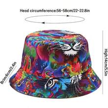Reversible Bucket Hat For Women, Cute Beach Fisherman Style - Tiger - View 2