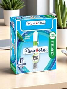 12 Pack Original Liquid Paper Correction Pens, High Coverage Paper Mate Writing Correction Pens. - White - View 1