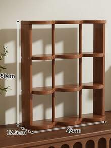 简约竹制九格桌面杯架收纳架中世纪风格家庭办公桌面多层储物架厨房用品家用收纳架 - 彩色 - 查看 9