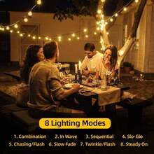 1pc 3 Meters 30 LED 3-Mode Solar Fairy String Lights, Waterproof Outdoor Decor For Festival, Party, Garden