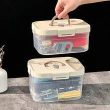 1/2pcs 2800/3700ML Multifunctional Transparent Plastic Hardware Tool Storage Box With Handle & Lid, Portable Large Capacity Dustproof Tool Box, Stackable Tool Organizer, Suitable For Outdoor,Home Storage And Organization - Multicolor - View 12
