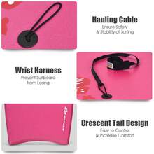 Lifezeal Super Lightweight Bodyboard Surfing With Leash EPS Core Boarding IXPE Pink - Pink - View 4