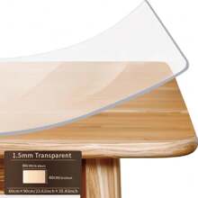 1pc 1.5mm Thick Clear PVC Table Protector - & Heat-Resistant Desk Mat, Easy Clean Rectangular Cover For Dining & Writing Tables