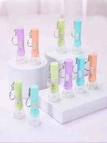 25pcs - 2.8 Inch Mini Flashlight, LED Lighting, Practical Lighting Keychain LED Pendant, Bulk Mixed Macaron Colors, Party Favors, Household Gifts, Classroom Rewards, Back To School Gifts, Baby Shower Party Favors, Piñata Fillers - (4 Random Colors) Non-Rechargeable, Battery Operated! - Multicolor - View 3