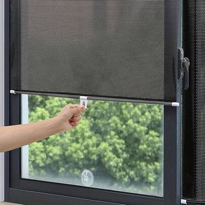 UNUNS Window Sun Shade,Retractable Balcony Blackout Curtain,Home Use Window Sun Block Bathroom Heat Insulation Blackout Roller Blinds
