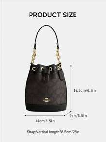 Coach Bolso de cubo de hombro, bolso cruzado para mujer, bolso de mano mini con cordón para dama, cartera de embrague