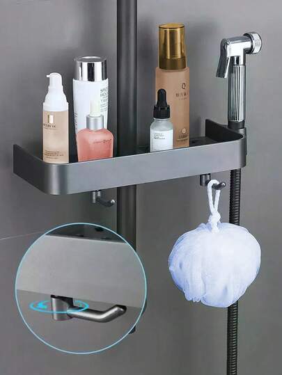 Duschablage Aufbewahrungsregal Haushalt Badezimmer Hebebügel ohne Bohren Duschstange Ablage Aufbewahrung Badezimmer Accessoires Badezimmer