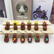 1pc/4pcs Capybara Plush Animal Mystery Blind Box Pendant Accessory, Cute Small Gift For Back To School, Gift Suitable For 14 Years Old And Above For Holiday Party, Birthday, Festival, Cartoon Toy Surprise