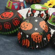 100pcs Halloween Series Cake Cupcake Dessert Cupcake Decoration Day Of The Dead Party Dessert Decoration And Gifts - Multicolor - View 3