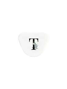 1个白色透气正畸保持器收纳盒，印有A-Z字母花环图案，护齿盒，假牙盒，耐用透气正畸牙套盒，保持器盒，牙齿收纳盒，假牙放置盒，使用方便，携带方便，护齿套盒口腔卫生牙套收纳盒，家庭办公宿舍用品，家居收纳用品，携带方便，牙科配件（不包括Q、U、X） - 白色 - 查看 23