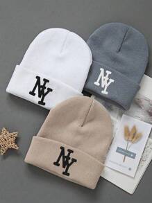 1/2/3 Piezas de gorros de invierno de Nueva York para niños y niñas, gorros de punto cálidos, suaves y a la moda, aptos para viajes de otoño e invierno, uso en ciclismo