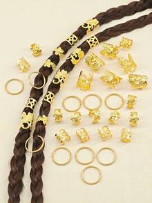 40个复古镂空金属发夹，发爪，发夹，编发饰品，夏季 - 金色 - 查看 6