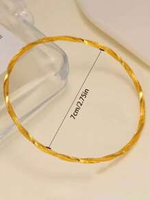 4 piezas de brazaletes tipo bangle con estilo vintage bañados en oro de 24K para mujeres, adecuados para regalos festivos, fiestas y uso diario