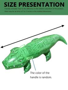 1pc Inflatable Whale Shaped Water Floating Lounger, Black Color, Perfect For Summer Pool & Beach Party, Swimming Pool Floats, Relaxing Holiday Gift, Beach Essentials, Beach Accessories - Green - View 5