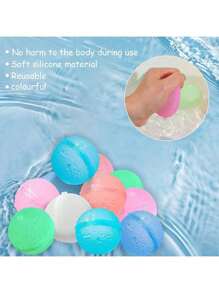 12/20Pcs Reusable Water Balloons, Pool Beach Water, Outdoor Summer Kit, Magnetic Water Ball For Outdoor Activities,Birthday Gifts For Friends And Family, Outdoor Accessories, Beach Essentials, Pool Float