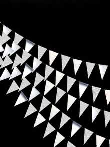 1 Stück - 4 Meter pulverbeschichtetes silbernes Dreieck Banner für Geburtstags-Party, Party Banner, Party Dekoration, Festival Dekoration, Banner für Geburtstags-Party, Valentinstag Feier Party Atmosphäre Tool