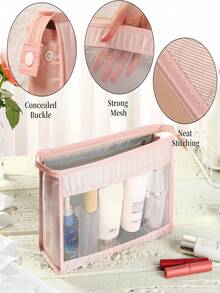 2 Lightweight And Portable Transparent Waterproof Toiletry Bags With Large Capacity For Makeup Artists To Go Out, 1 Makeup Bag For Single Shoulder And Crossbody, Suitable For Vacation Shopping, Men's And Women's Concerts, With Clear Design,Makeup Pouch,Cosmetic Bag,Travel Essential,Large Capacity,Large Makeup Bag,Christmas Gifts,Pouch,Travel,Gifts For Women Travel Essential,Pouch,Clutch / Small Handbag, Makeup Organizer,Makeup Organize,Pouch,Brush Holder,Mini Pouch,Large Capacity Pouch - Multicolor - View 8