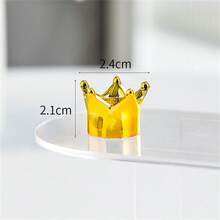 Set de 3 decoraciones de escritorio, coronas de plástico doradas con cuentas al estilo nórdico, para decoración de coche