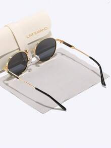 LINFEMAND Retro Classic Round Metal Frame Decorative Fashionable Fashion Glasses For Men And Women, Suitable For Driving, Travel, Beach Party, Holidays, Gifts - Multicolor - View 7