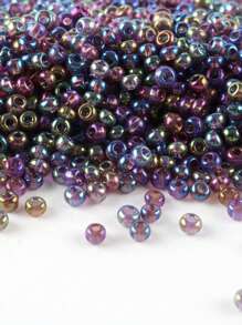 GO2CJBEADS 10 جرام جودة جيدة من حبيبات الزجاج الشفافة بقياس 2 ملم بألوان نمط لتصنيع المجوهرات