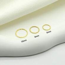 1 件简约 925 纯银防过敏鼻环，圆形内径 6 毫米、8 毫米、10 毫米鼻环耳环，女士珠宝