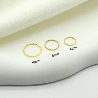 1 pieza Aro para la nariz de plata esterlina 925 hipoalergénico simple, diámetro interior redondo de 6 mm, 8 mm, 10 mm, pendientes de aro para perforación de la nariz, joyería para mujeres