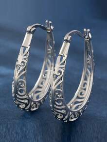 1 Pair Copper Polished Heart Shaped Earrings, Elegant & Versatile, Sweet Gift For Women - Round - View 7