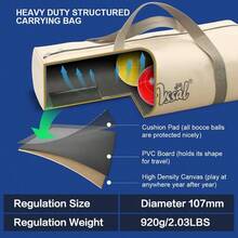 Bocce Ball Set Regulation Size And Weight For Professional Tournament Backyard Beach Lawn Game With 8 Resin Bocci Balls Pallino Measuring Rope Carrying Bag - 107mmMulti-Color - View 5