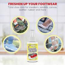 Sneaker Cleaner - Shoe Cleaner Rubber, Canvas And Leather - Stain Remover Spray Removes, Grime And Grass - 3oz Sneakers Cleaner Outdoor Shoes, Slippers And Moccasins - Refresh N Rewear - View 10