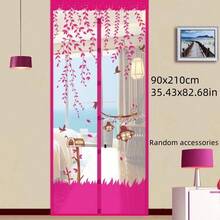 1 Set Magnetic Mosquito Door Curtain | Summer Fly Screen With Floral Butterfly Pattern, Easy Installation - Effectively Blocks Mosquitoes And Repels Insects, 1 Piece Magnetic Mesh Curtain With Push Pins, Mosquito Proof - Multicolor - View 26