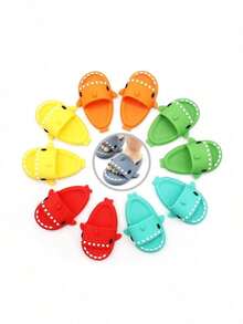 适用于 和 BJD 娃娃鲨鱼卡通拖鞋，可爱微型房屋装饰娃娃屋，YUKI 家居饰品系列夏季鞋 - 彩色 - 查看 1