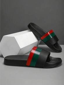 青少年休闲拖鞋，校园学生户外休闲拖鞋，户外运动拖鞋，篮球运动拖鞋，沙滩拖鞋，泳池拖鞋，运动拖鞋，室内家居拖鞋，浴室拖鞋，一脚蹬凉鞋，一脚蹬，人字拖，厚实柔软舒适鞋底，防滑底 - 黑色 - 查看 6