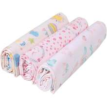 Kit Of 3 Baby Swaddles, Printed Or Plain, 80cm X 50cm - 100% Cotton - Karinho - Girl - View 4