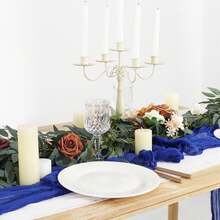 1 件/套 粗棉布桌旗 波西米亚风乡村风纱布粗棉布桌旗 适用于婚礼派对新娘迎婴派对生日招待会宴会仪式餐桌装饰 - 彩色 - 查看 8