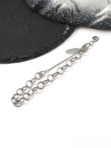 1pc Simple Unique Elegant 925 Sterling Silver Bracelet Embellished Link Charm Bracelet DIY Pendant Women Fine Jewelry Gift