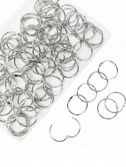 Paquete de 10/50 anillos sueltos para carpeta, anillos para carpeta de 1 pulgada, anillos para carpeta, anillos para libros, anillos de metal para fichas, anillos para fichas, anillos para fichas, anillos de papel, anillos pequeños para carpeta, anillos para libros, útiles escolares, de vuelta al colegio