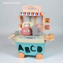 Juego de set de carrito de helados de juguete, puesto de dulces y postres, estación de juego interactiva de comida simulada, carrito de almacenamiento y cocina de juguete, accesorios de juego de roles e imaginación, para niños y niñas de 3+ años, para Halloween, Navidad y regalos de cumpleaños (color aleatorio) - Multicolor - Ver 3