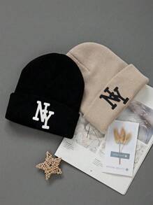 1/2/3 Piezas de gorros de invierno de Nueva York para niños y niñas, gorros de punto cálidos, suaves y a la moda, aptos para viajes de otoño e invierno, uso en ciclismo