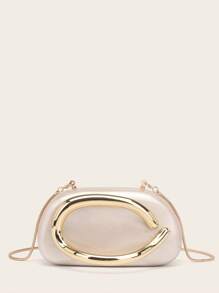 Borsetta da sera, pochette per donne e ragazze, borsa da festa con dettagli in metallo, fibbia e manico in acrilico, adatta a matrimoni e cerimonie, con catenina in metallo, versatile come borsetta e da cocktail, nuova borsa portafoglio per cerimonie e banchetti