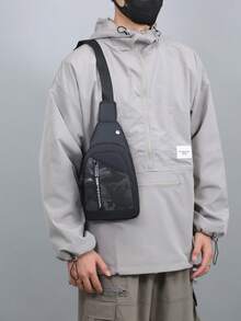 New Fashion Camouflage Pattern Multi-Function Messenger Bag, Men Shoulder Bag With High-Quality Strap, Large Capacity Crossbody Bag, Water-Resistant Casual Travel Chest Bag, Ideal Gift For Men, Suitable For Outdoor, Camping, Travel, And Daily Use Streetwear