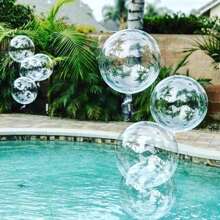 Balões de bolhas transparentes - Balões Bobo transparentes para hélio ou ar, decorações de plástico grosso para casamento/aniversário/despedida de solteira, suprimentos para centro de mesa de fundo em arco