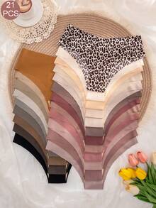 21pcs/Set Ladies Solid Color Self-Adhesive Comfortable Thongs - Multicolor - View 1