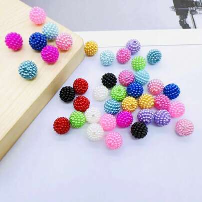 50pcs 10mm Mulberry Bead, Faux Pearl Beads, Round Shape Loose Beads For DIY Bracelets, Necklaces, Earrings, Crafts