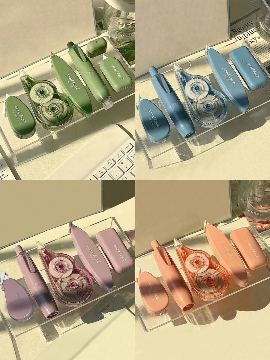 5pcs Ombre Correction Tape Set, Chic & High-Quality School & Office Supplies, Student Correcting Tapes - Multicolor - View 1