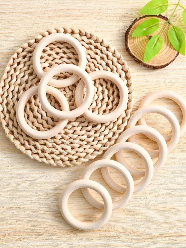 10/20Pcs Wooden Ring, Tassel Craft Circle Suitable For Parties, Home Decoration, And DIY Production. 10 Unfinished 7cm Solid Wooden Rings, No Paint, Used For Craftsmanship, Connector Jewelry Production