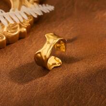 1pc Stainless Steel Adjustable Open Ring, Fashionable Versatile Classic Decorative Ring For Men