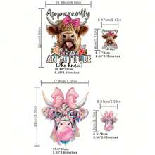 1pc/2pcs/3pcs/Pink Love Cow Clothing Patch Patch Cloth DIY A-Level Washable Adhesive Cloth Heat Transfer Printing Cloth Women's/Men's T-Shirt Bag Pillow Decoration Badge Label Baseball Hat Backpack, Etc. Available